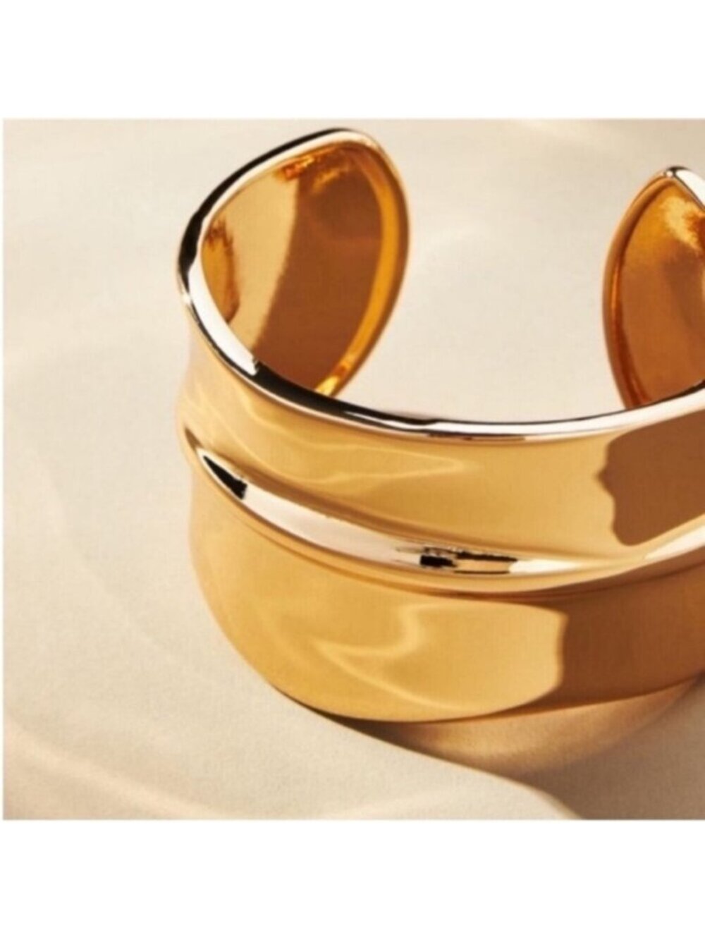 New! Anthropologie Gold Thick Cuff Bracelet NWOT